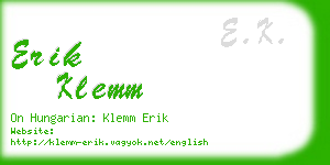 erik klemm business card